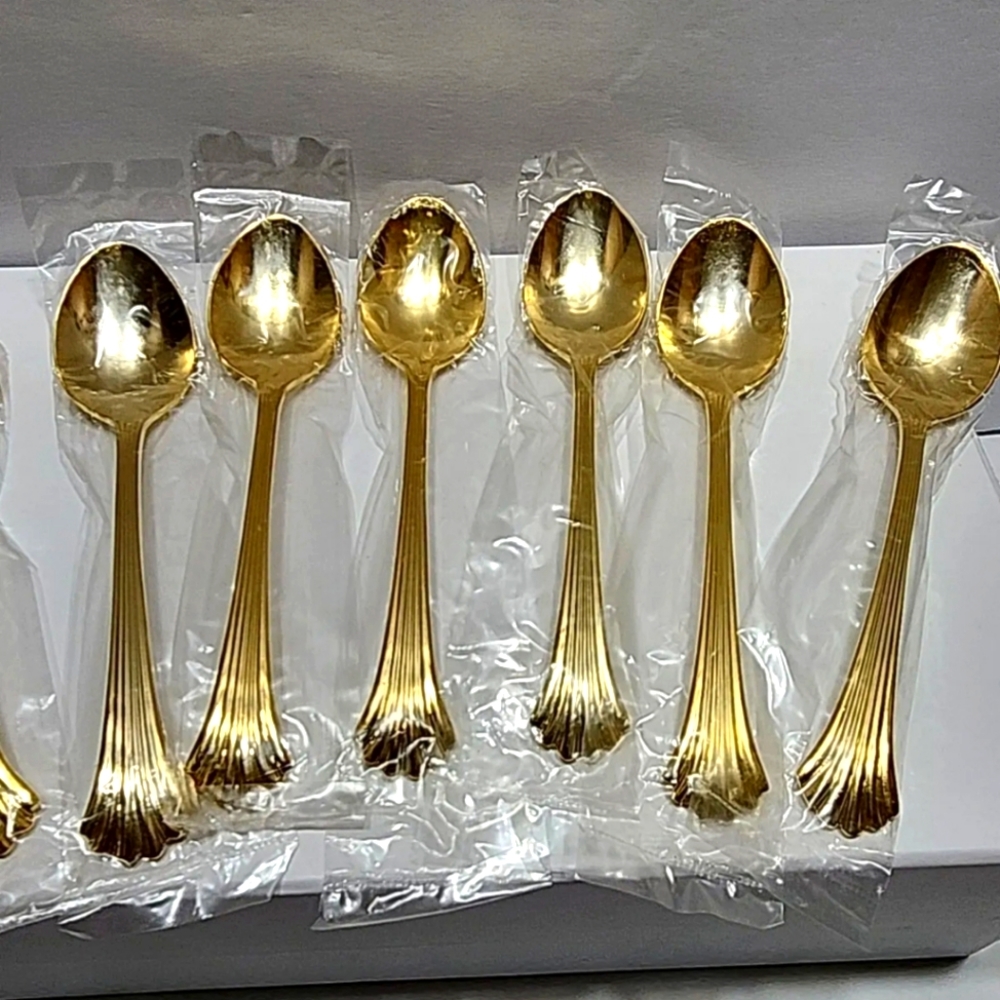 New Towle Supreme Cutlery Classic Plume Gold Teaspoon Korea